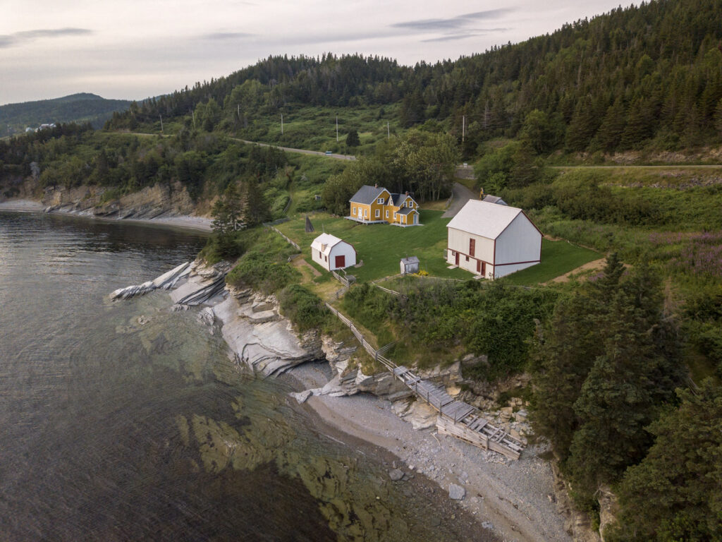 Aerial view of L'Anse-Blanchette heritage site. Forillon National Park