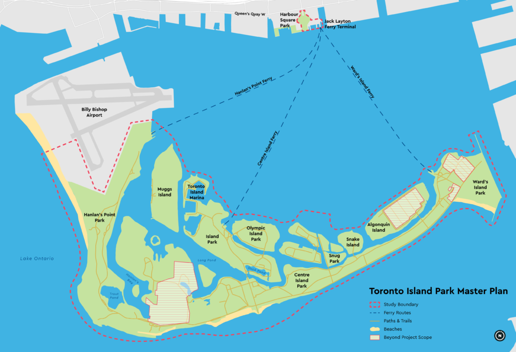 Map of Toronto Islands from the ferry terminal.