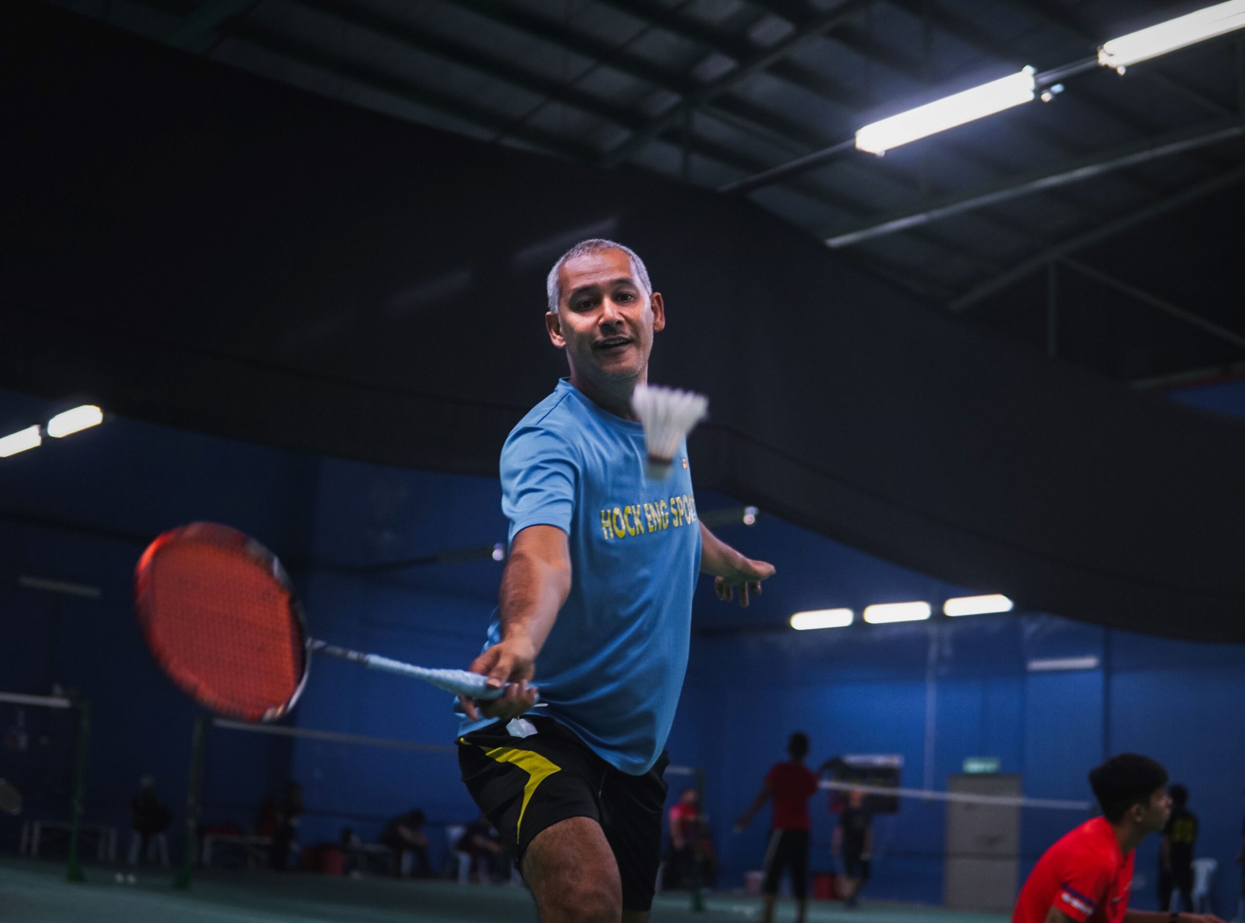 Person playing badminton in Vancouver, Canada.