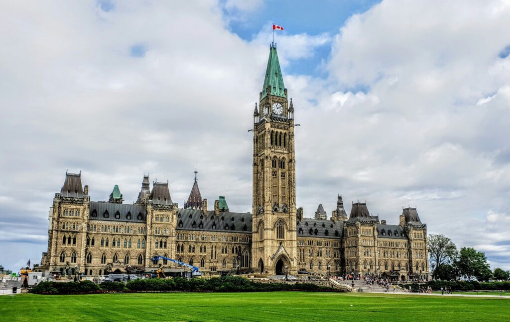 Image of Parliament Hill exterior in Ottawa, Canada.