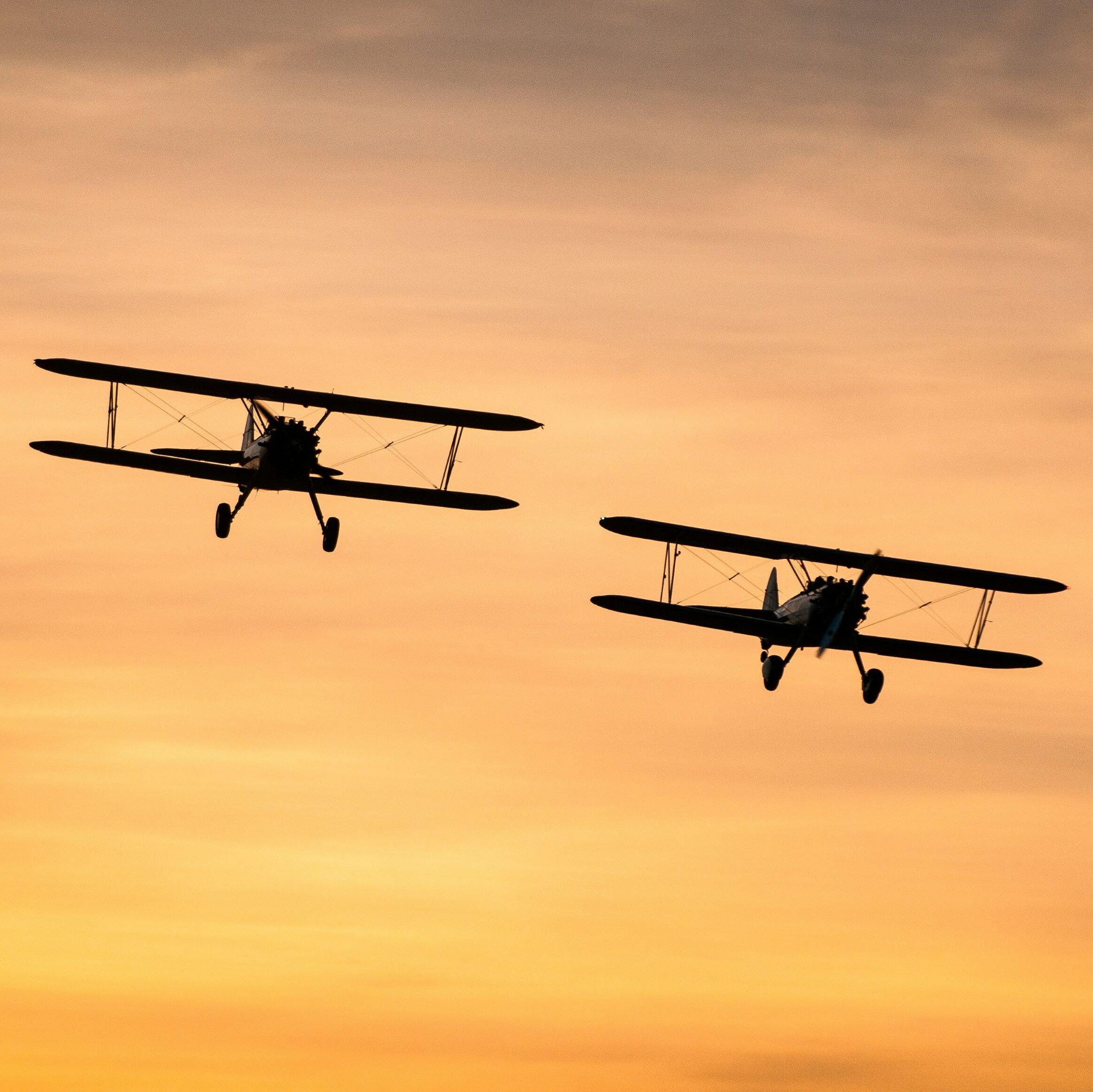 Planes flying in the sky on the weekend.