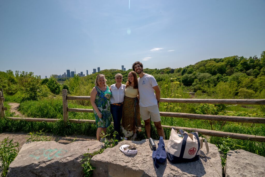 Image of people at the end of a trail in the Don Valley Park.