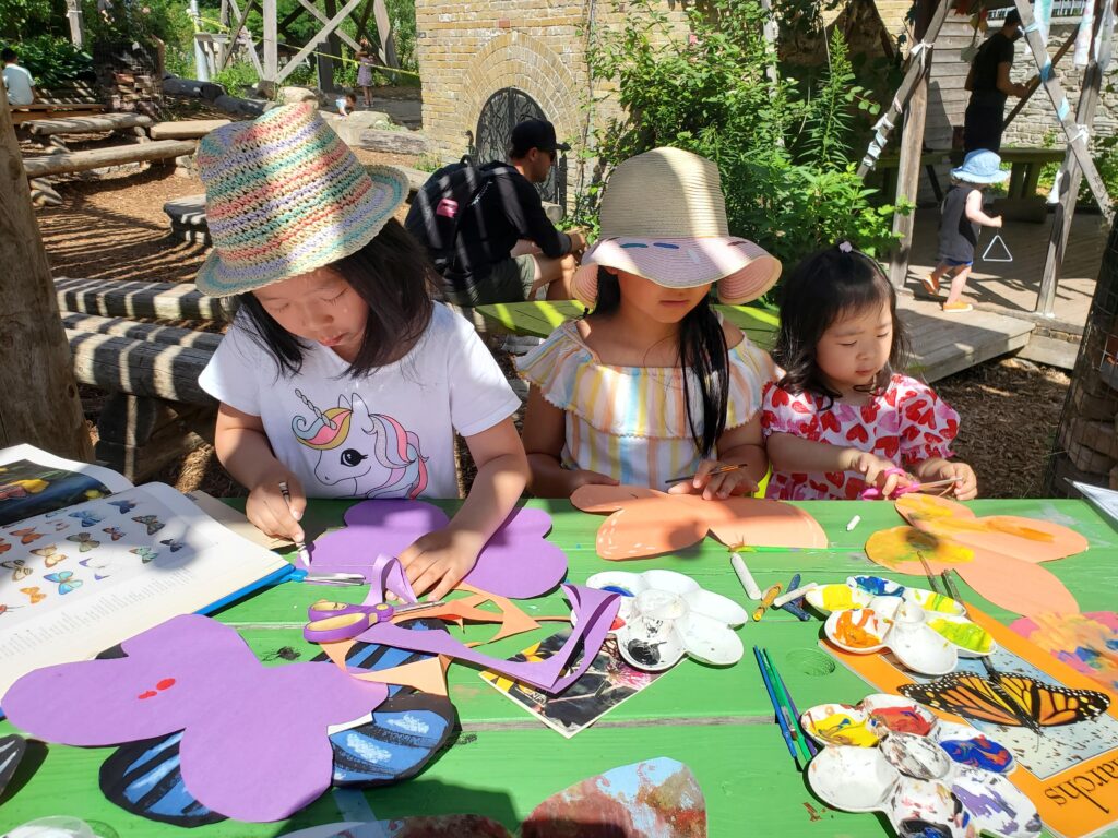 Children playing at Weekend Nature Play in Evergreen Brick Works