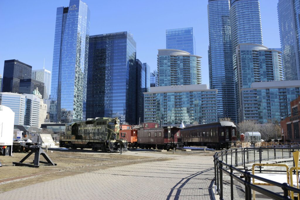 Trains at the Toronto Railway Musuem at Roundhouse Park Toronto