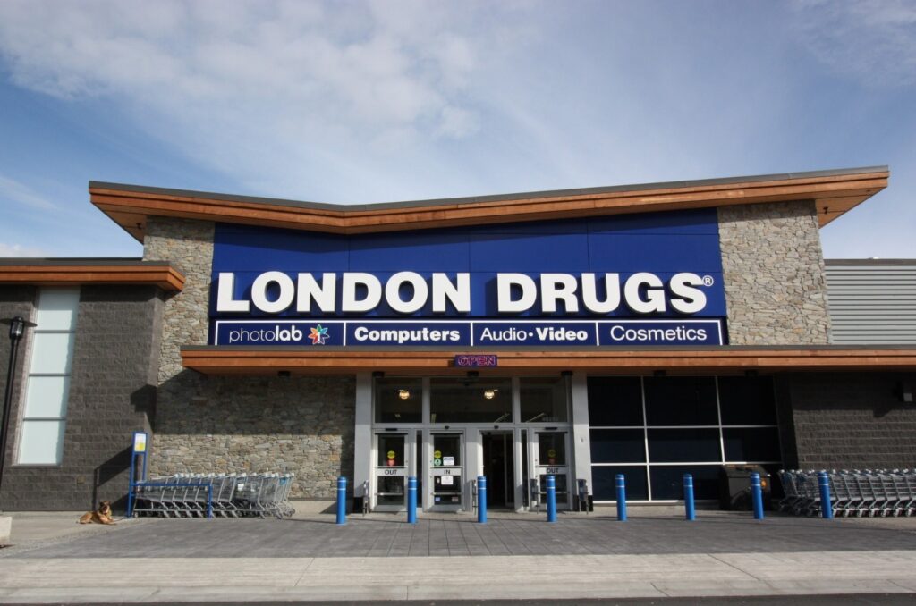 An exterior image of London Drugs.