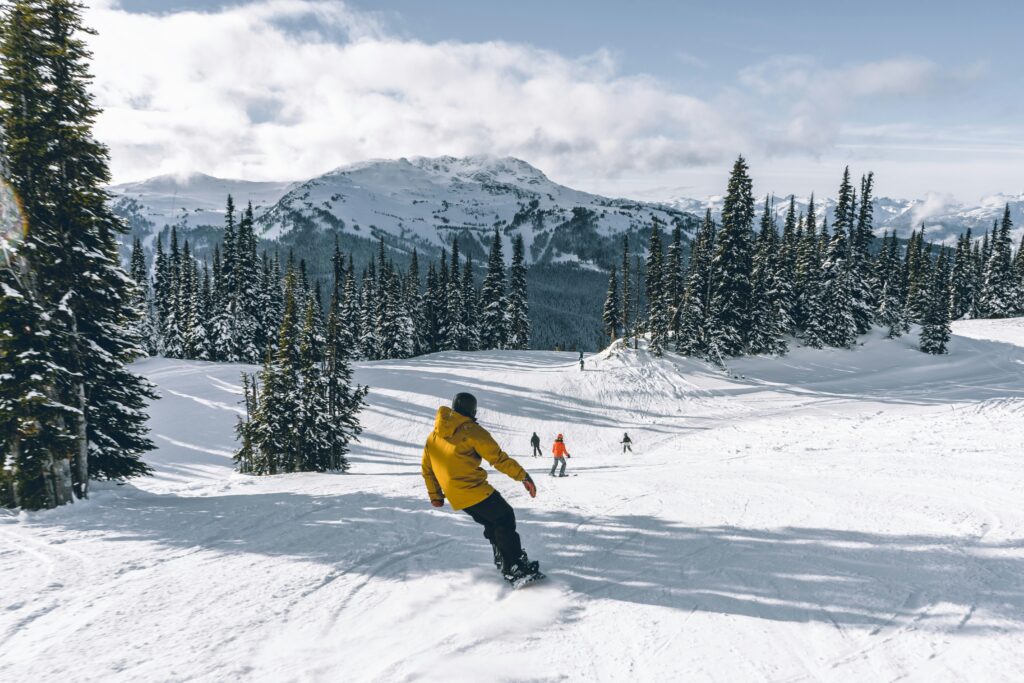 people skiing in Whistler on a weekend trip away from Vancouver.