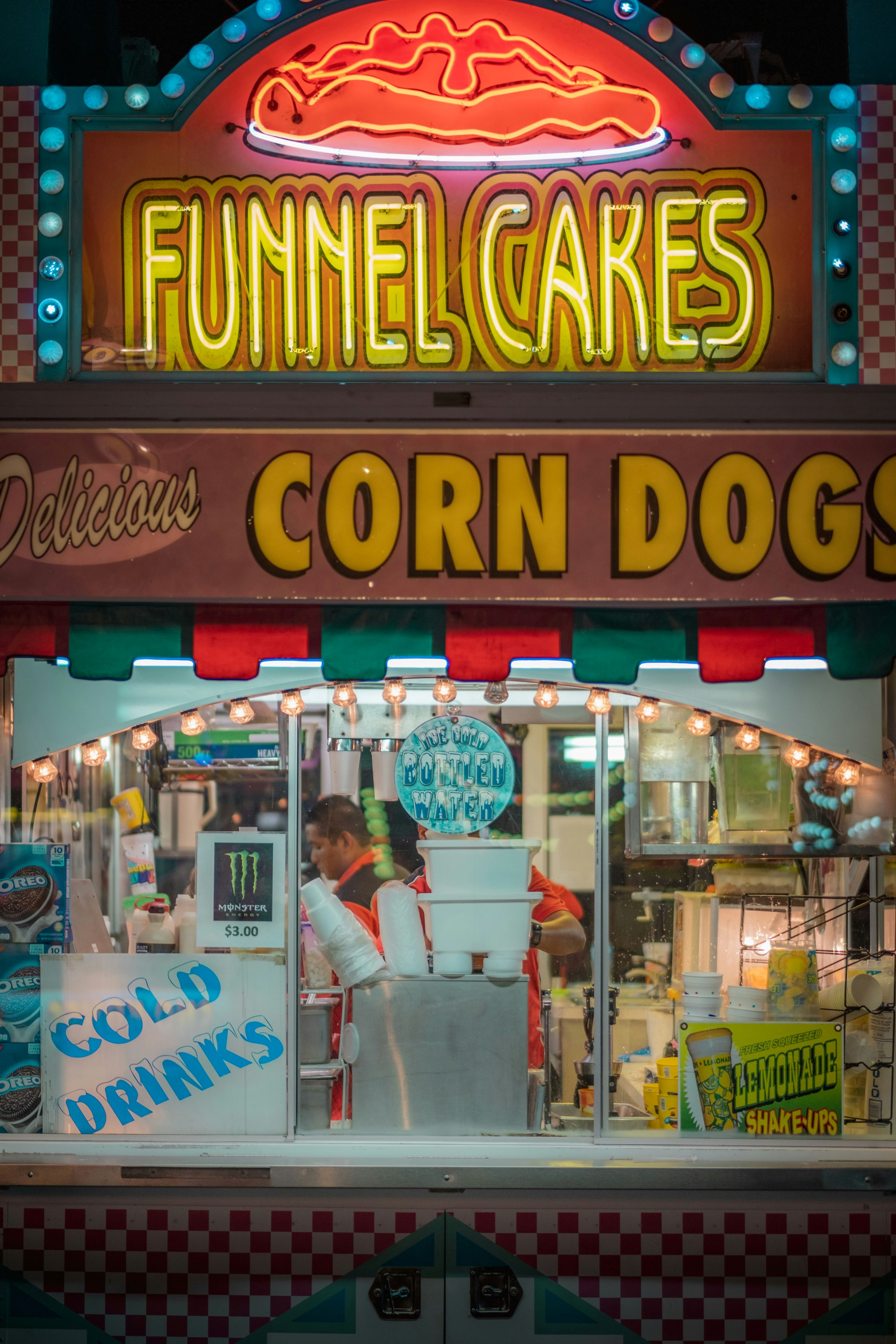 A funnel cake stand at the Ex in Toronto.