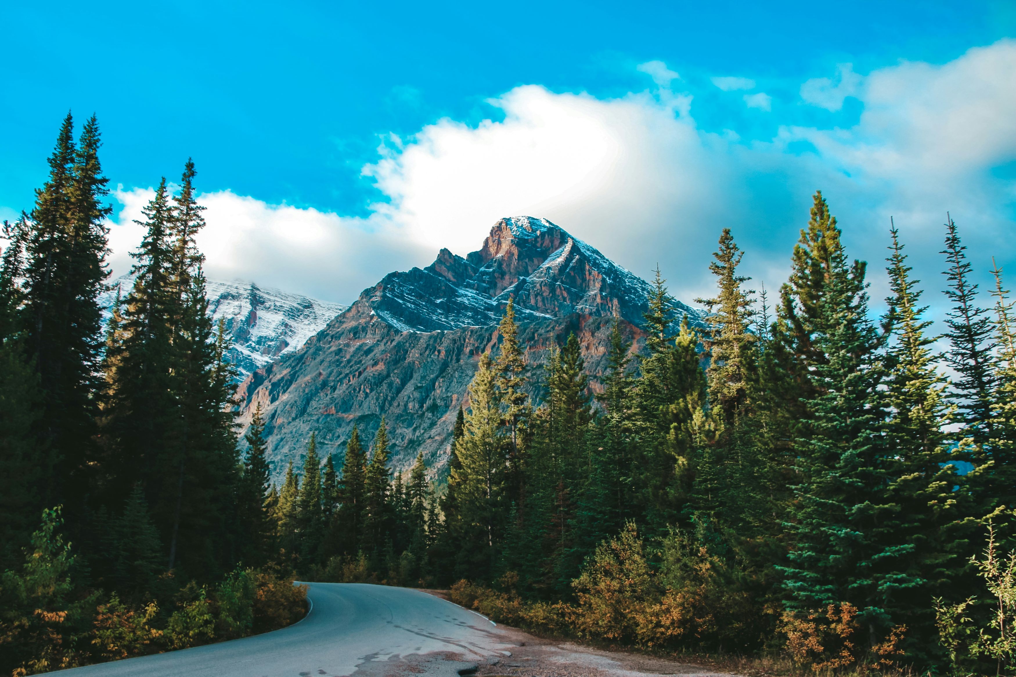 The road from Calgary to Banff