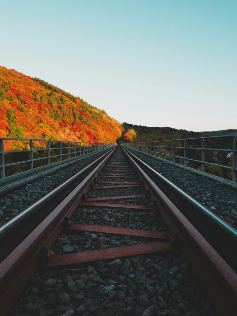 Railway tracks in the fall