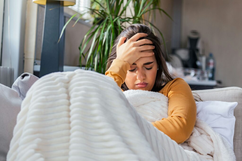 A person experiencing allergies.