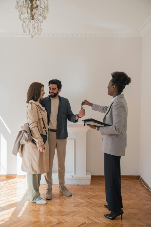 A couple purchasing a new home.