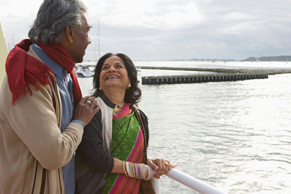 A couple travelling while retired.